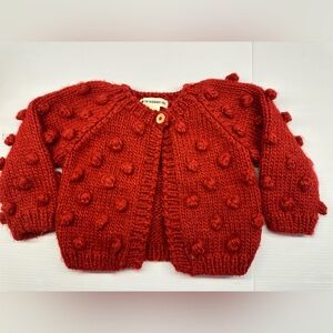 Rusty Red Girls | Bubble Knit Cardigan |